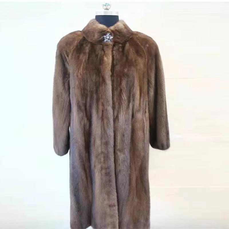 索娜斯原色立领丹麦进口水貂大衣