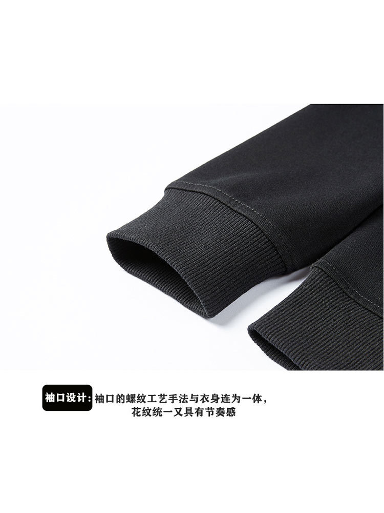 JEEP秋季潮流新款长袖圆领修身男士卫衣HB8202·黑色