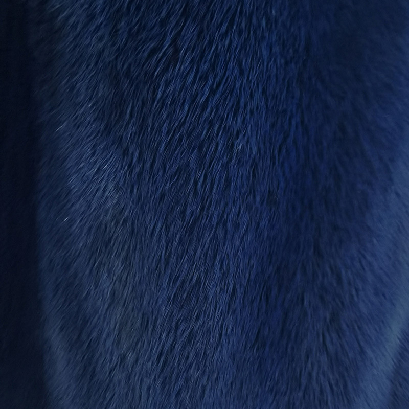 索娜斯段染丹麦进口水貂大衣·藏蓝色