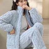 JDL-001浅蓝色拉链提花款