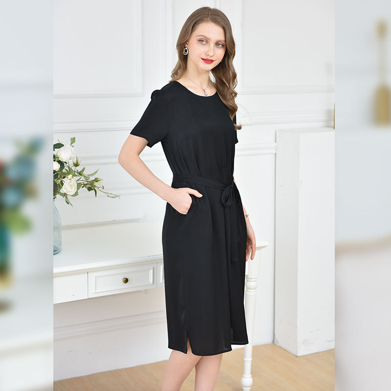 恒源祥fazeya纯桑蚕丝810真丝女裙·810-1黑色