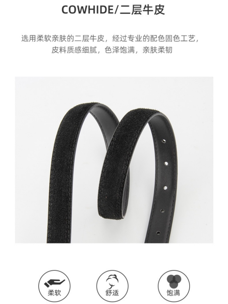 杜鹃鸟时尚水钻银色CD扣牛皮腰带28005·军绿