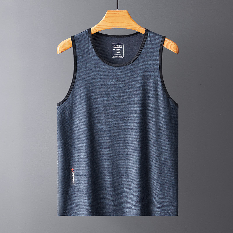 JEEP无袖T恤男夏季潮流休闲跑步健身背心冰丝透气薄8123·宝蓝色