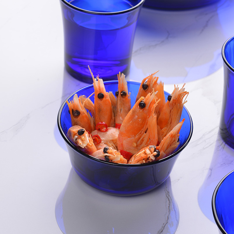 多莱斯（DURALEX）法国进口玻璃餐具四人15件套-配沙拉碗水杯夏季高人气组合-多款多色·宝蓝色