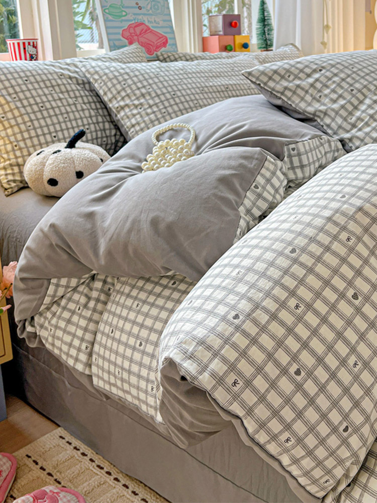 水漫庭 古法水洗棉云感纱四件套200*230cm·甜心乐园