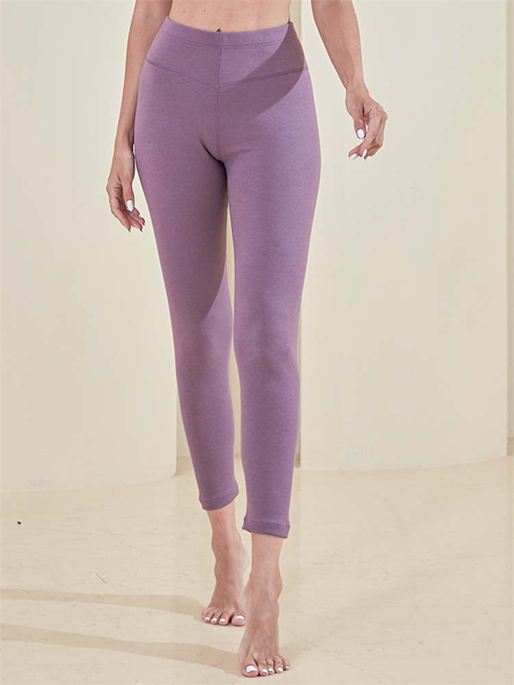 棉一彩 女款保暖裤3条组·黑色+豆沙粉+暮光紫