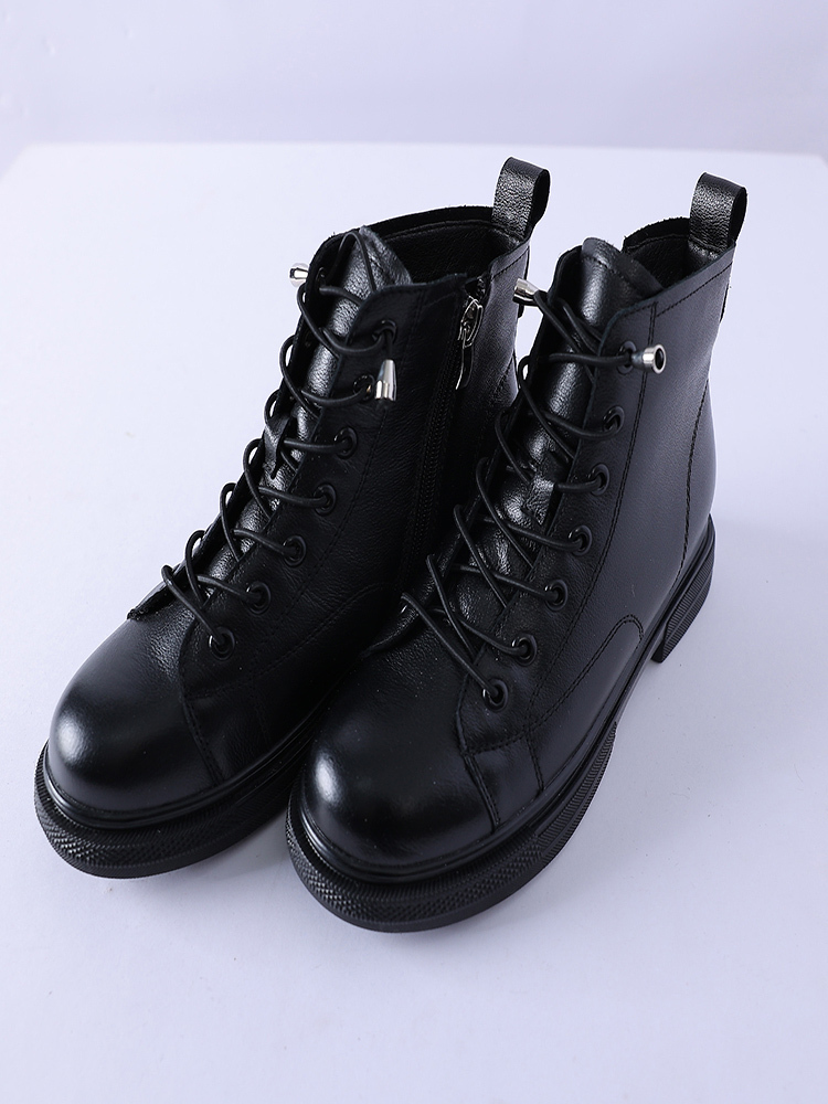 日本品牌Bakerloo高帮平底牛皮加绒马丁靴·黑色