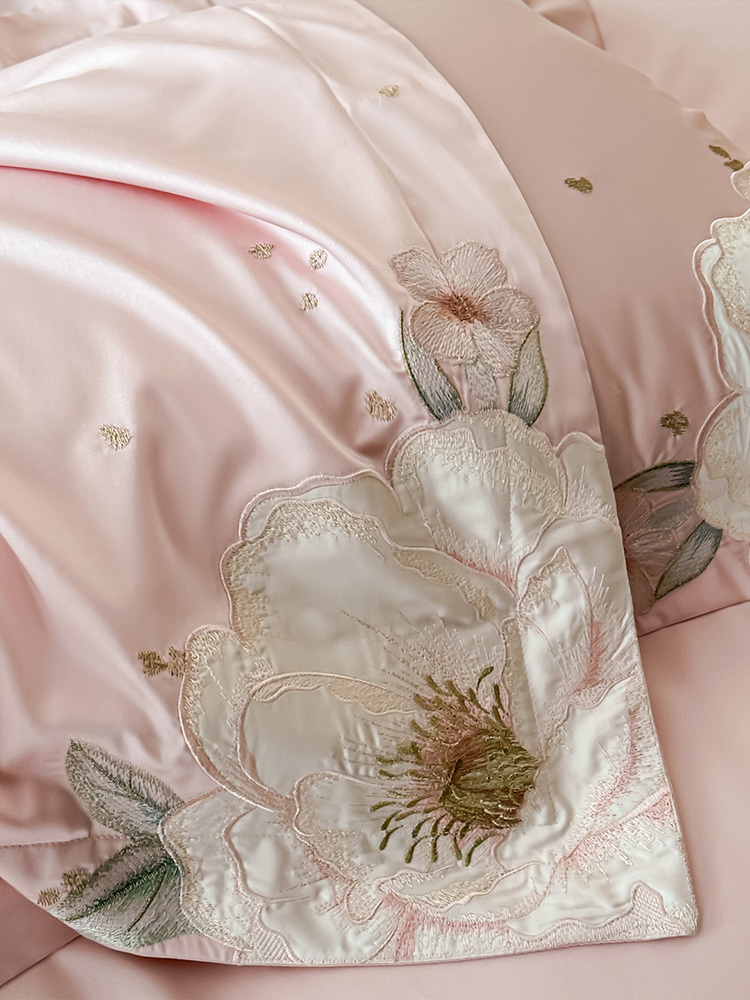 多宝雅2026新款高精密提花100支PRO长绒棉四件套-花漫系列·花漫-粉