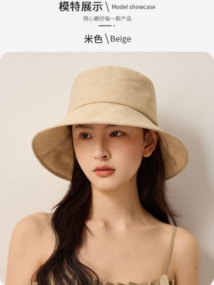 玖策棉麻质感后开叉蝴蝶结渔夫帽A8-1-1-M6061·黑色