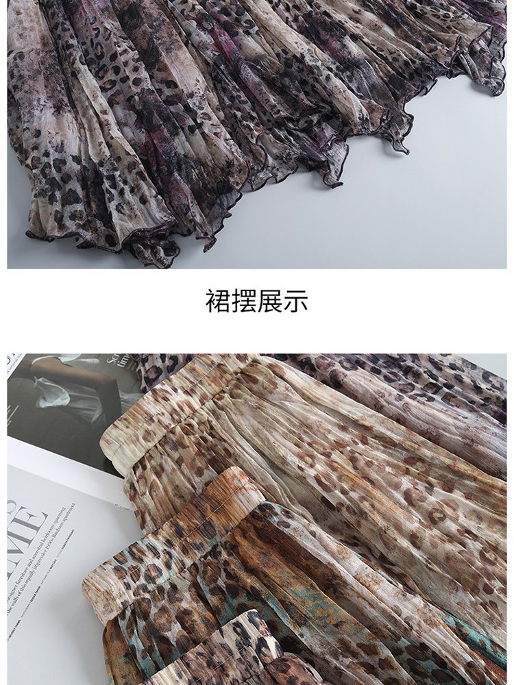 梦卓旋不规则百褶中长款半裙ZS1872·黑色