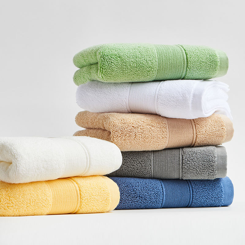 三利纯棉加厚大毛巾3条装北欧风情面巾JS819·深蓝绿色深灰各1条