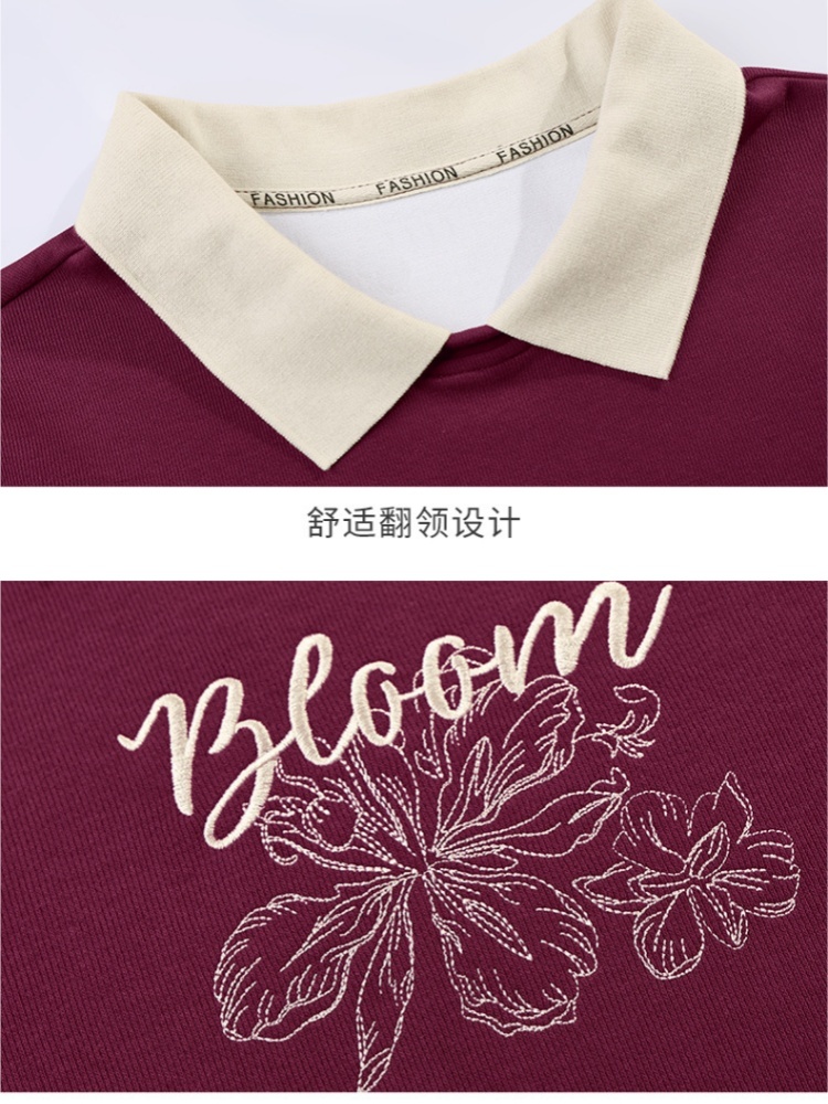 轩凌子轻薄绣花翻领卫衣S82510037·咖啡色