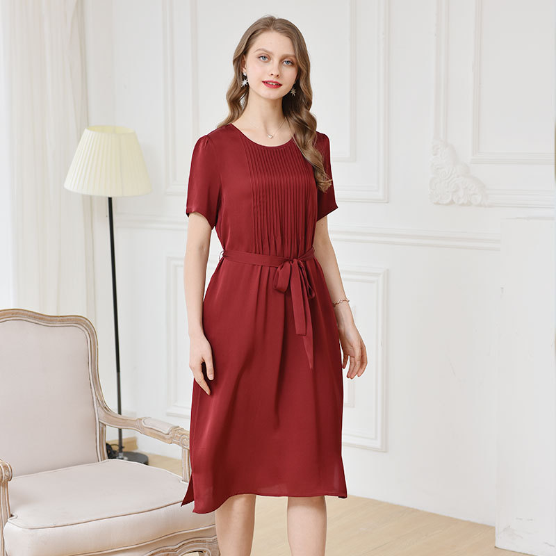 恒源祥fazeya纯桑蚕丝810真丝女裙·810-2红色