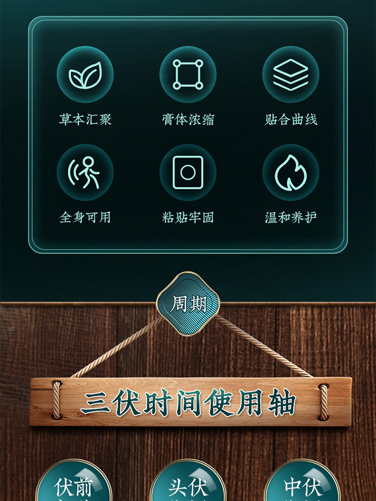 南京同仁堂三伏贴艾草穴位艾贴30贴*3盒