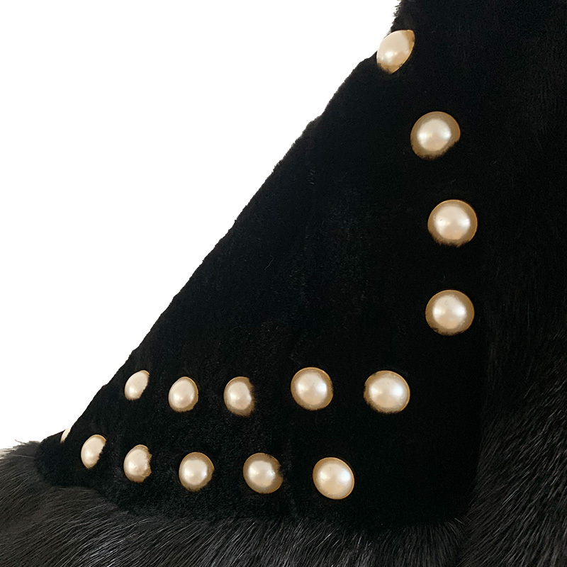 ECKE 女士水貂大衣·黑色