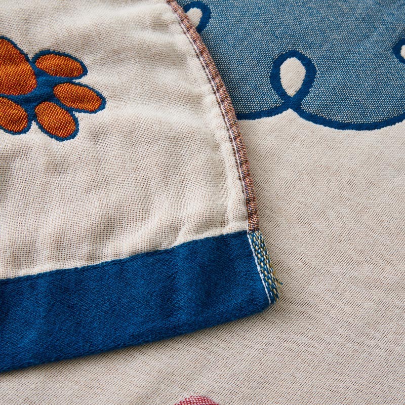 凯特之家A类母婴级多功能色织提花超柔纱布毯·小狗和朋友们