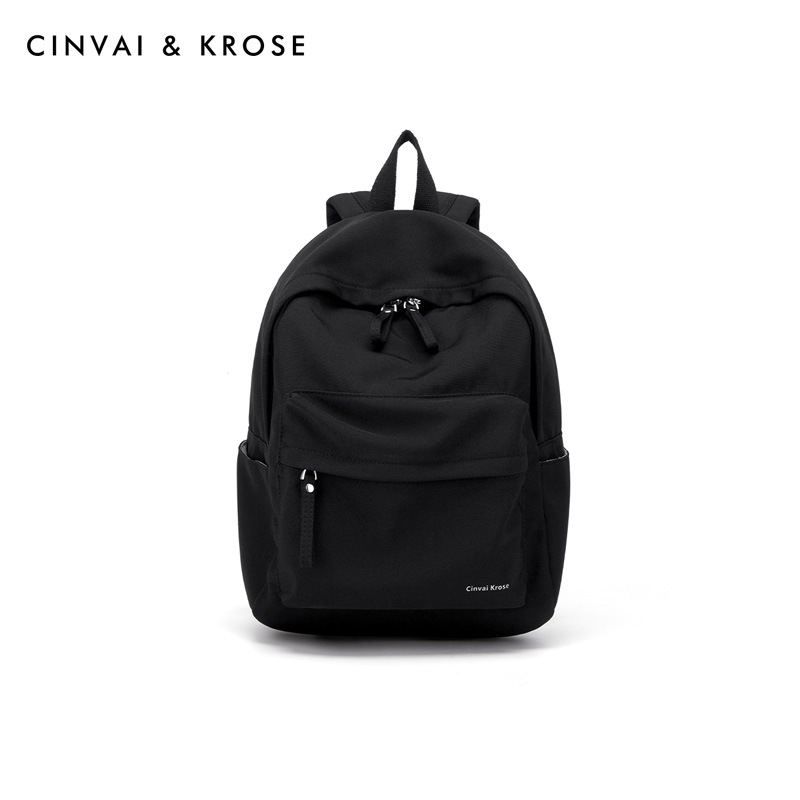 CinvaiKrose 双肩包女背包中学生初中生书包大学生包S6481·黑色