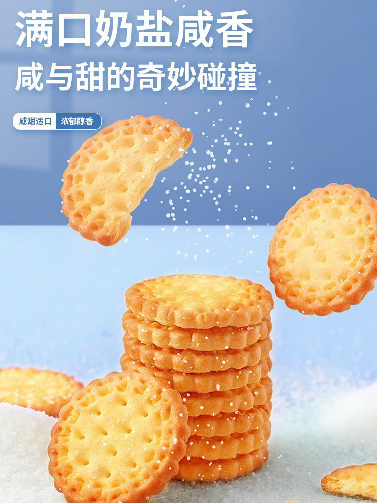 【拍1发2】日式小圆饼干(海盐味)500g