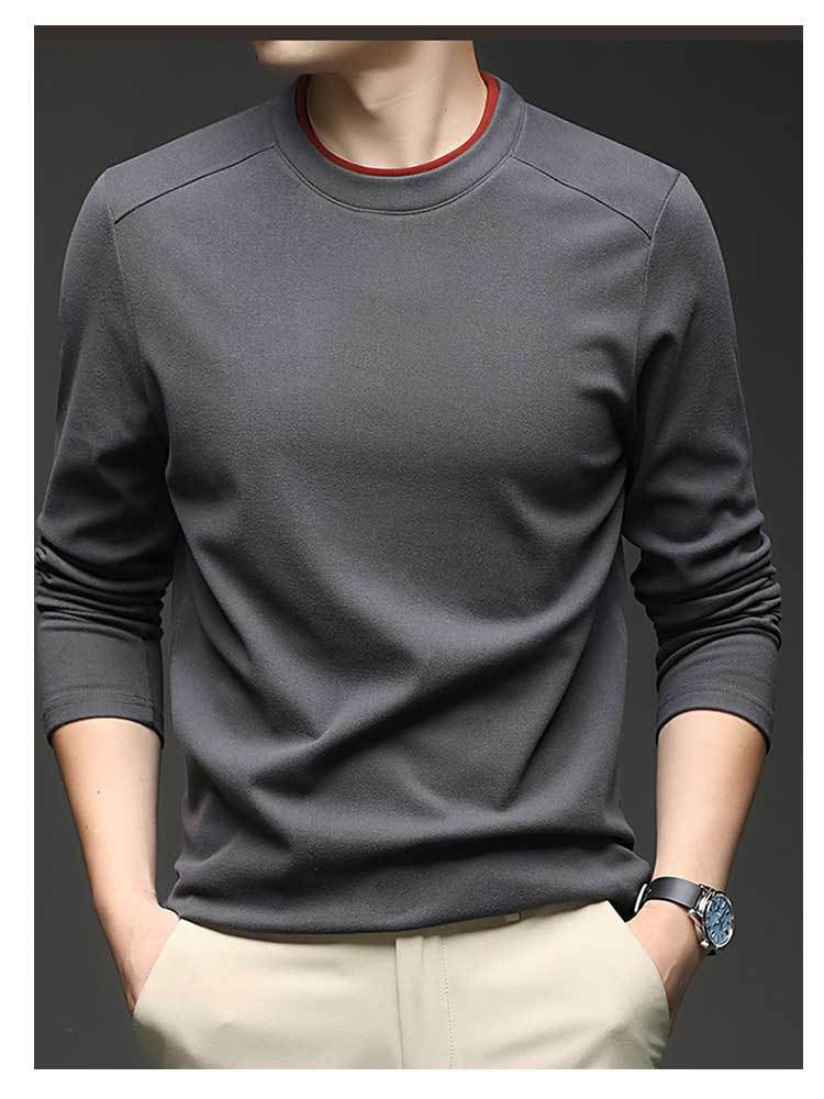 欧奈丝 男士绒面百搭上衣NSM5212048·灰绿色