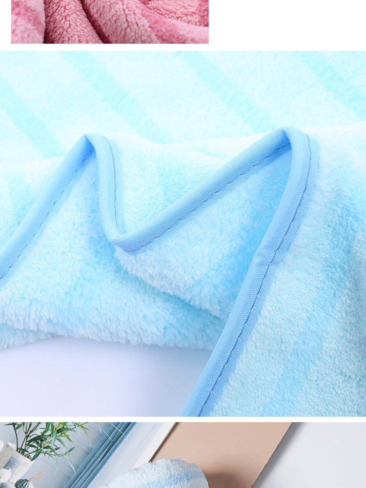 竖条纹珊瑚绒毛巾35*75cm*10条柔软吸水日用洗脸巾