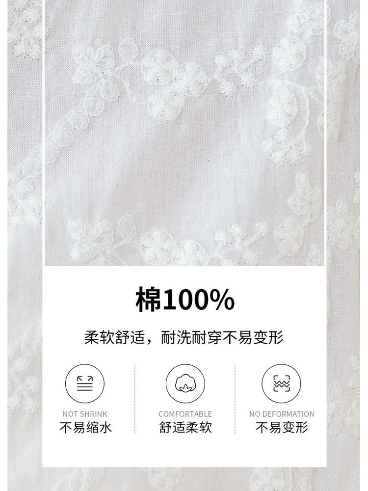 【100纯棉】新款国风盘扣刺绣气质减龄五分袖上衣·白色