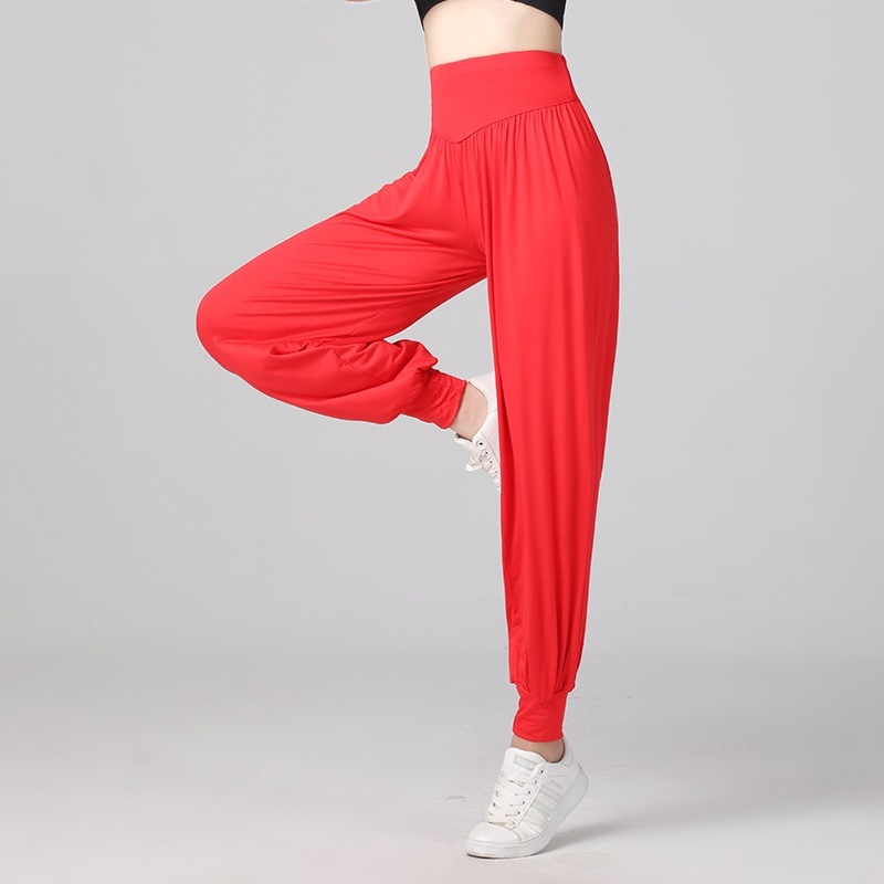 米绘莫代尔瑜伽广场舞灯笼裤紫色7371