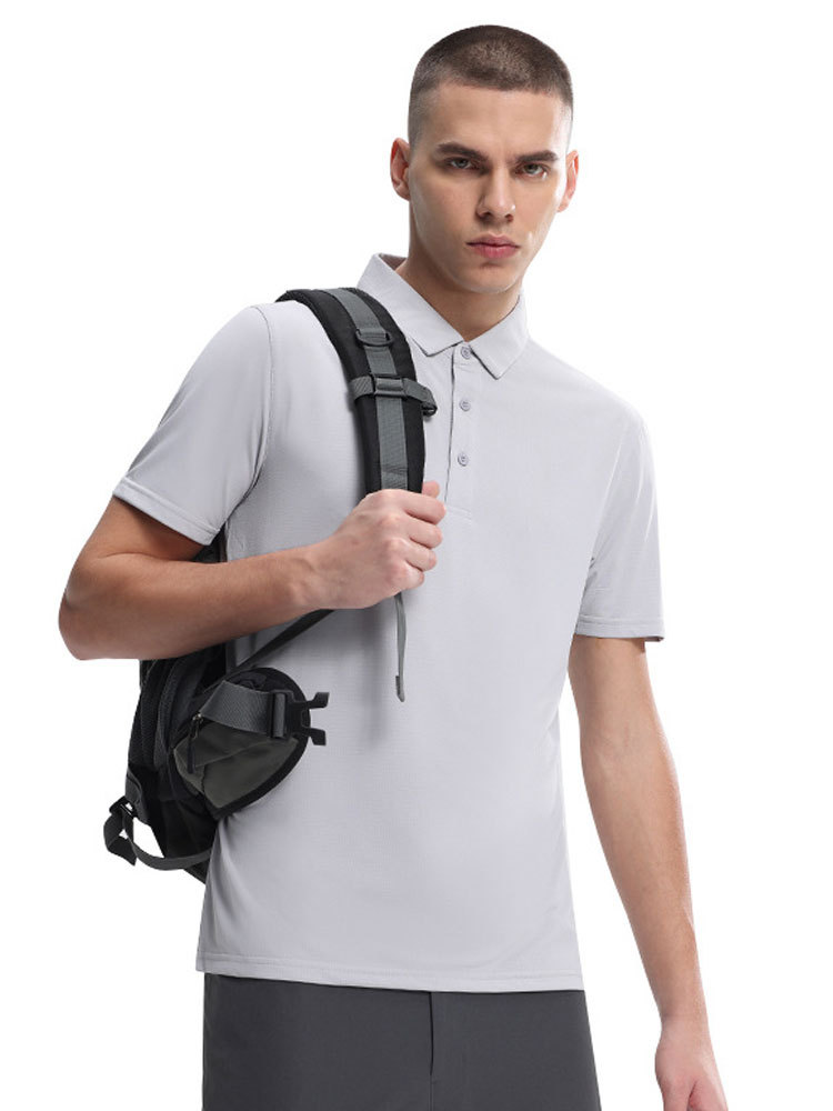 凉感冰丝透气速干男士POLO衫61205#·浅绿