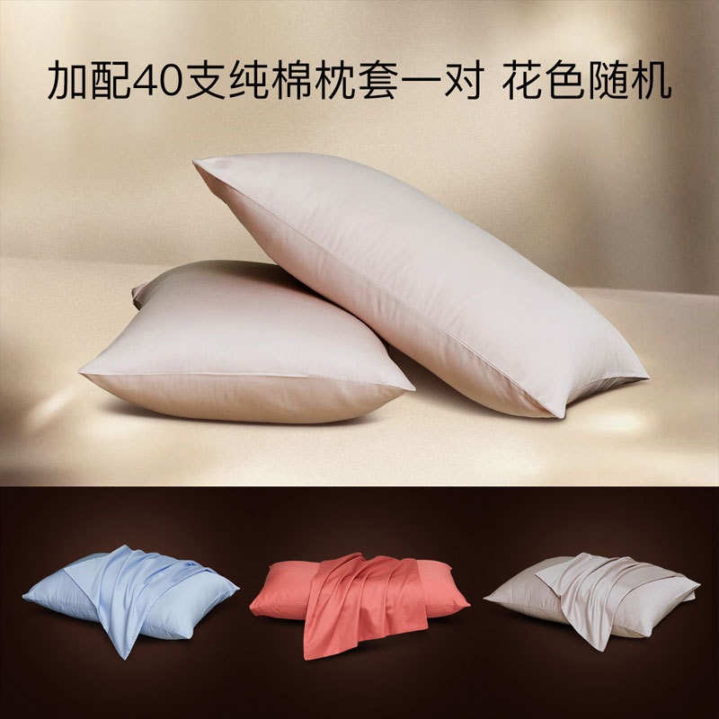 梦洁(MENDALE)家纺决明子畅眠对枕用助睡眠枕芯低枕护颈椎枕下单送枕套·白色