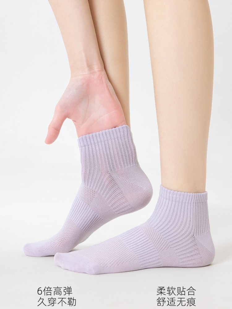 【95新疆棉】6双棉悟女士春夏7A抗起球网眼透气短袜8857·颜色随机