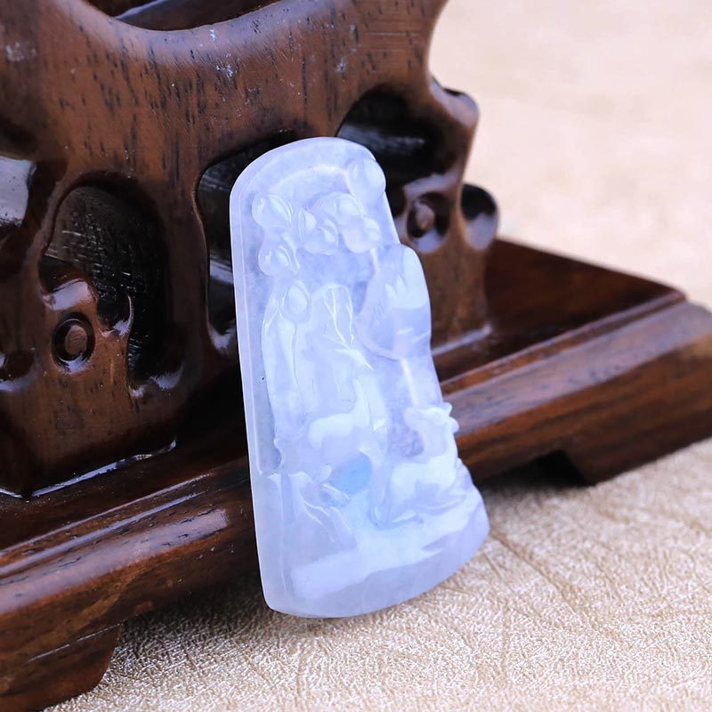 顺然天然a货翡翠冰种一路有你吊坠