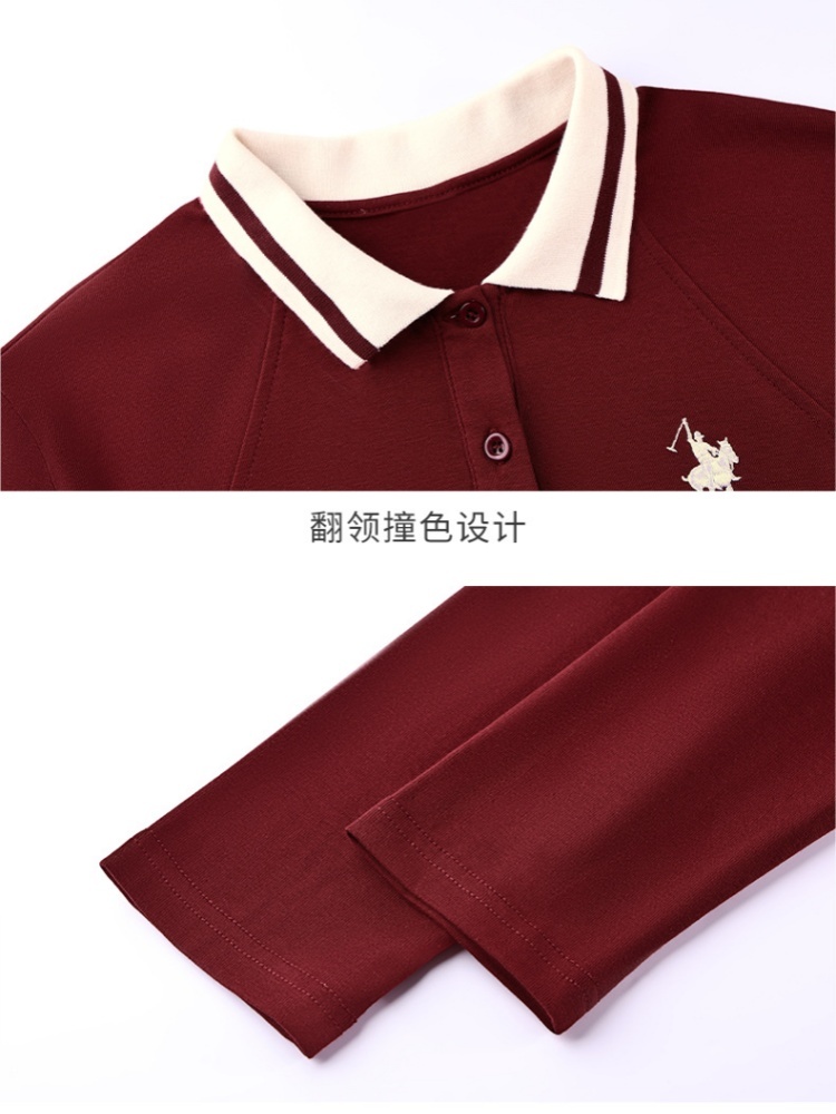 【92精梳棉】轩凌子拼接翻领T恤S82530166·白色