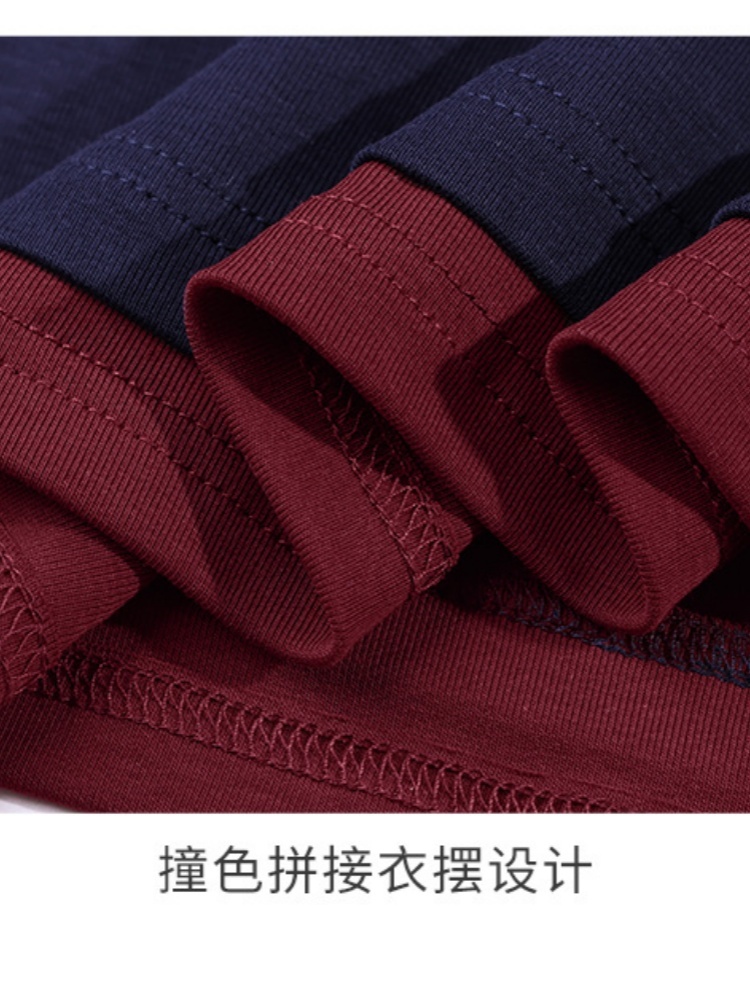 【92精梳棉】轩凌子拼接翻领短袖T恤S82520071·花灰色