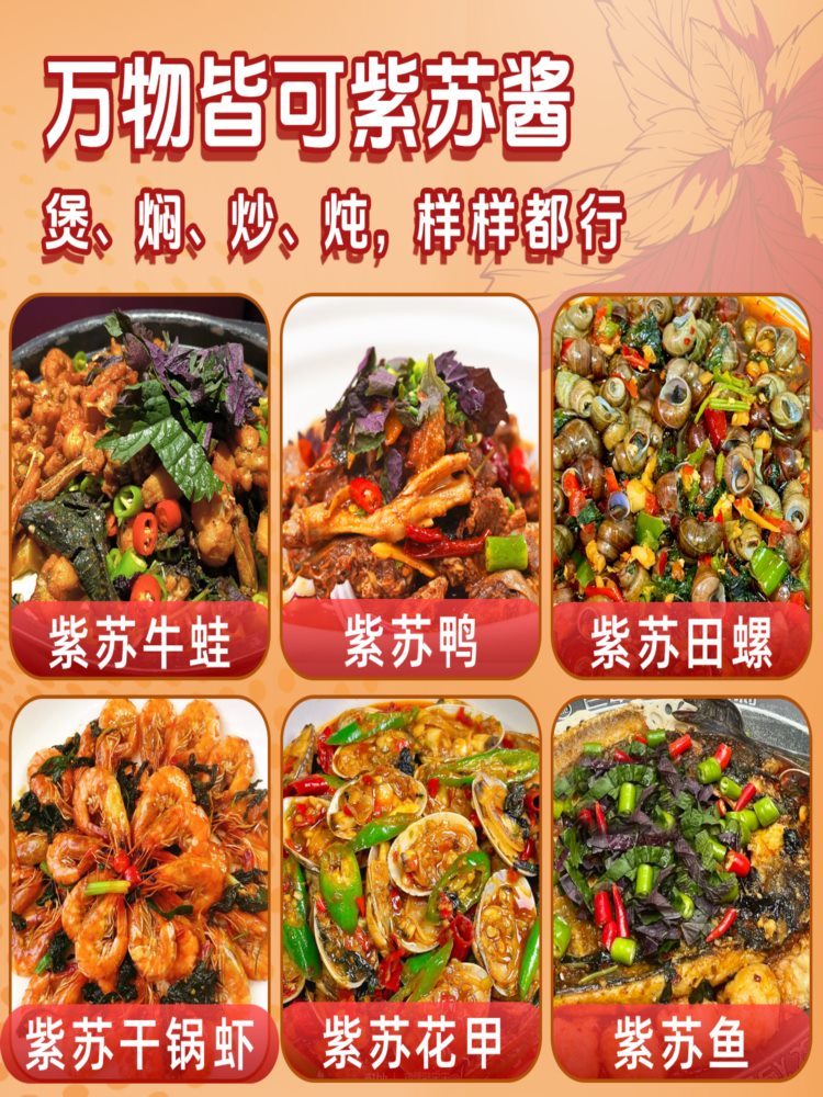 紫苏酱 90g*6包 家用烤鱼调料包 香辣紫苏牛蛙酱 去腥增香调味酱