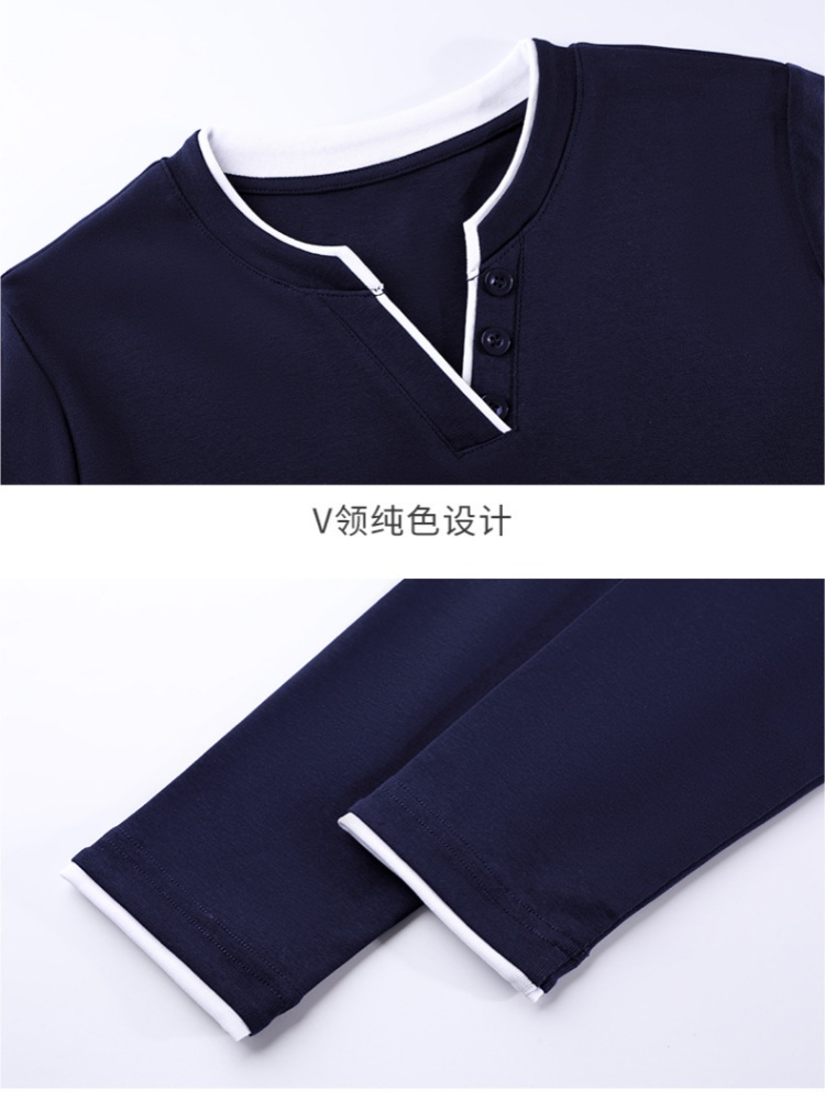 【高弹92棉】轩凌子高支拼色小V领T恤S92534012·咖色