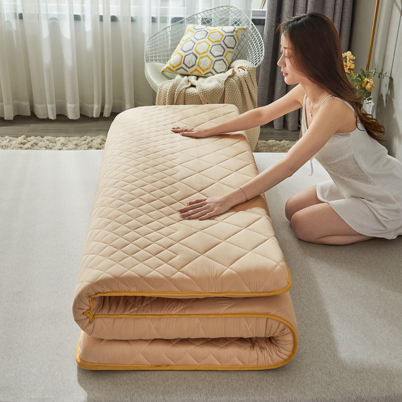 KATES HOME全棉可水洗英威达四层绗缝床垫·驼色