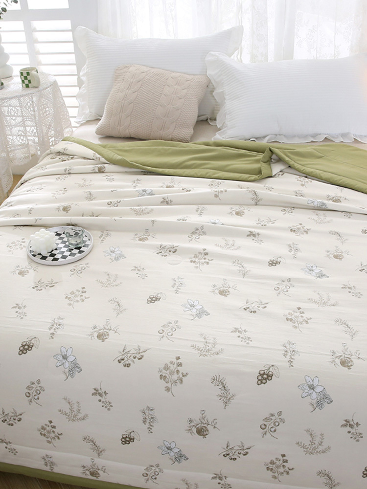 悠梦 雅帛水洗棉麻被200*230CM 玉芙蓉YB-13136