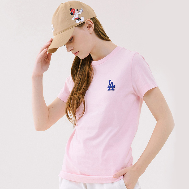 MLB 米奇系列短袖粉色蓝标T恤LA 31TSK1031-07P·粉色蓝标