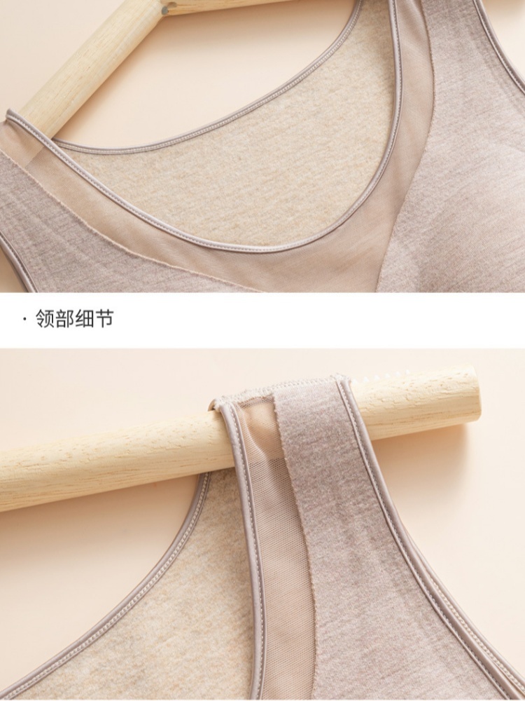 【蚕丝羊绒】雅美乔网纱德绒保暖背心YR20·紫色