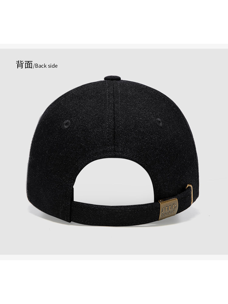 JEEP帽子男加厚棒球帽A0602·黑色