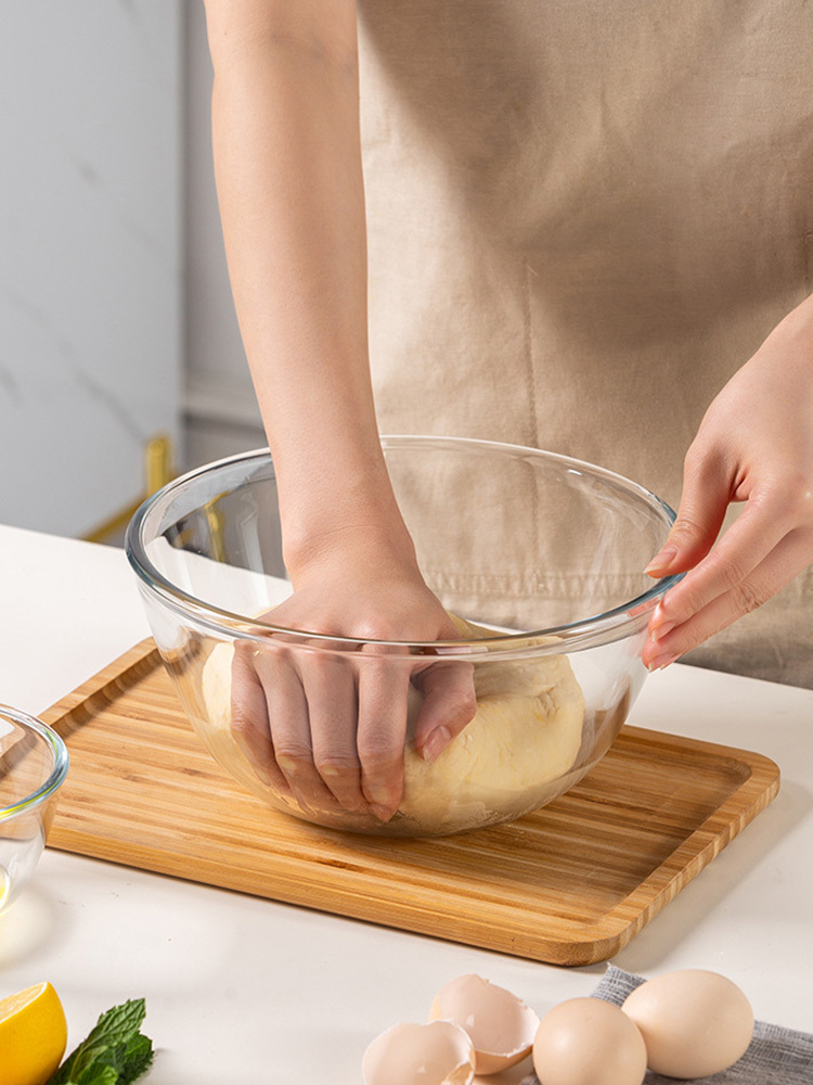 透明玻璃碗耐高温家用厨房烘焙和面打蛋沙拉碗加厚大号汤碗泡面碗
