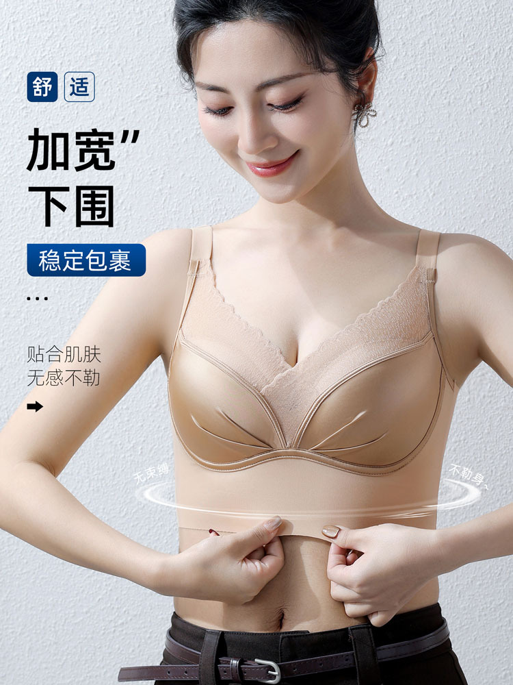 新款玻璃纱蕾丝院线级调整一挺二收三聚文胸·黑色