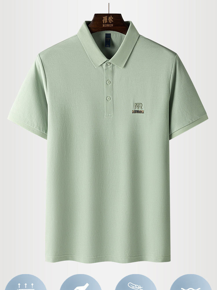 罗蒙3D烫钻polo衫男短袖夏季薄款短袖t恤14LP3178·薄荷绿