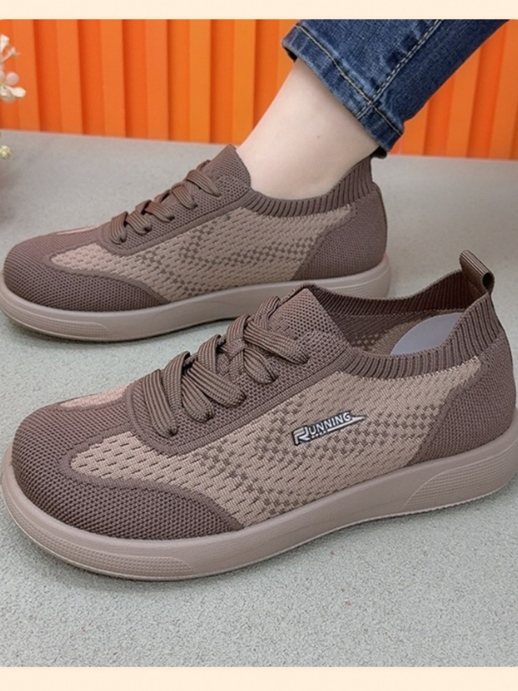 京昇女轻便飞织网面德训鞋F98·卡其