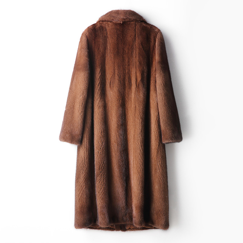 格兰雅芝 长款翻领水貂大衣·咖色