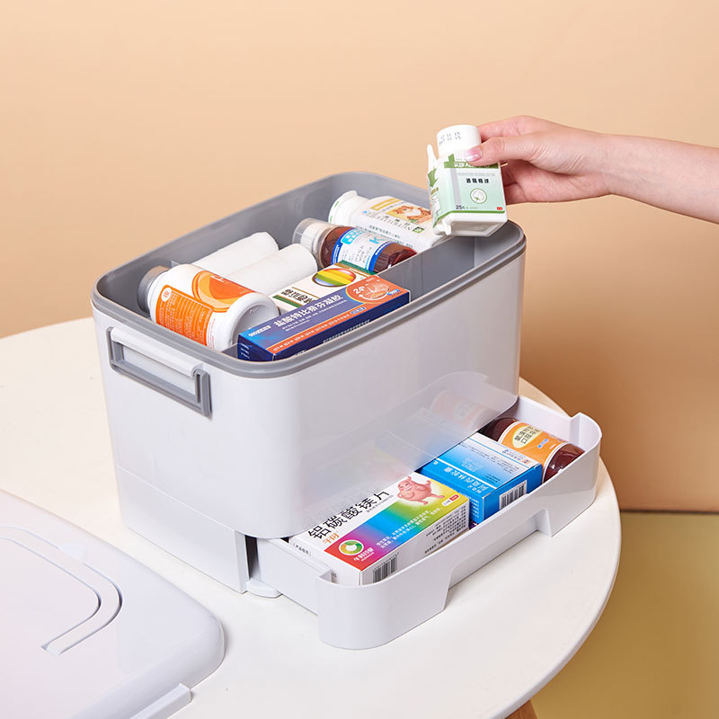 吉优百 家庭用便携手提式药箱6133·白色