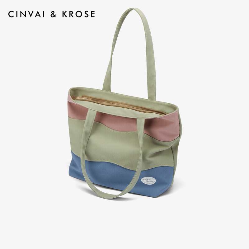 CinvaiKrose 帆布包女包包购物袋单肩包托特包女包B6485·浅绿