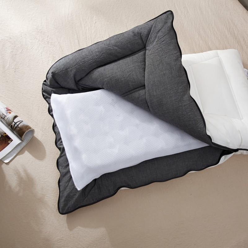维众水洗棉双面用绗缝弹簧枕·灰