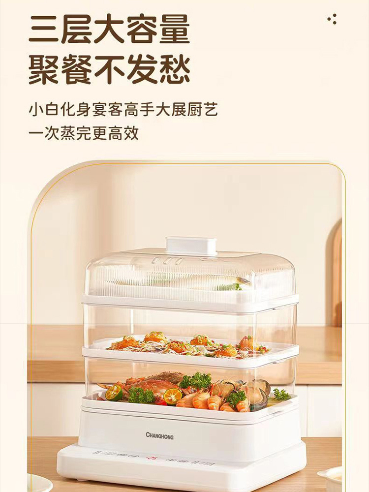 电蒸锅多功能三层电蒸笼家用汤蒸锅