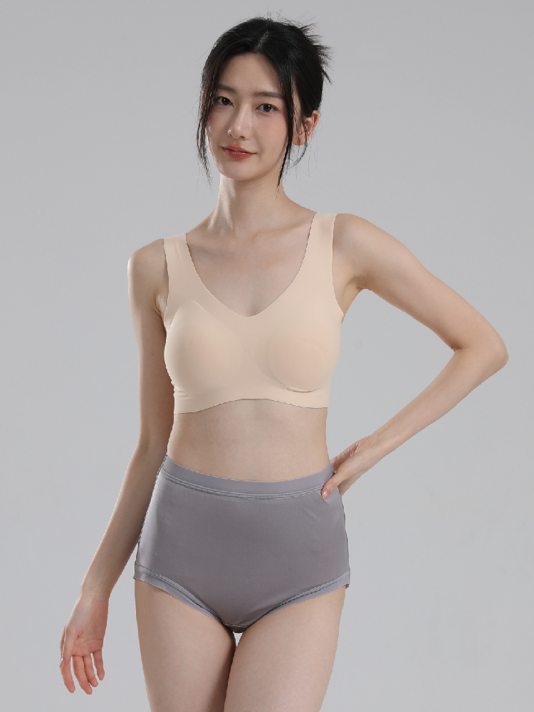 母亲节专享。阙兰绢100桑蚕丝柔感无痕超高腰内裤组·女