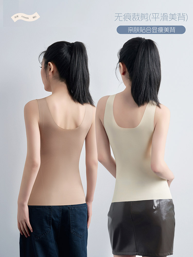 【免穿内衣】新款深V蕾丝透气收腰护肚轻塑形背心·满腹蕾丝-奶灰